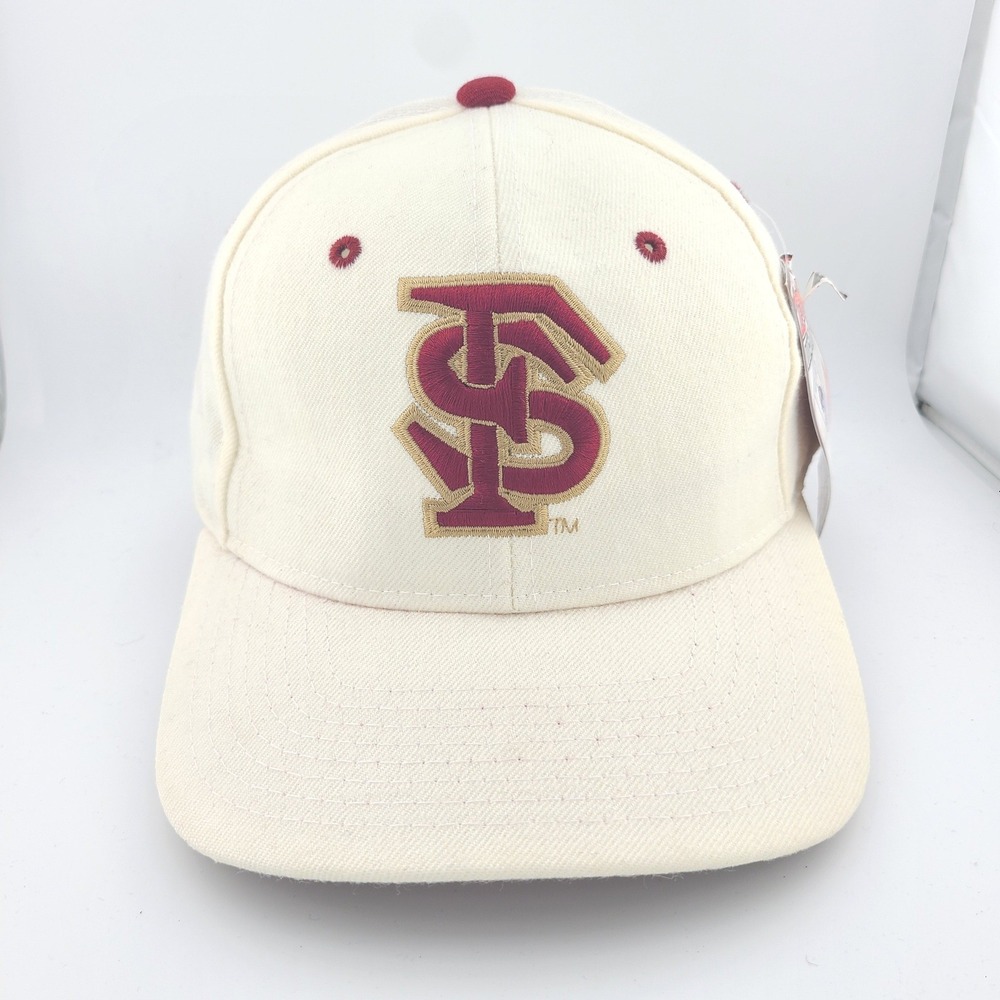 Zephyr Florida State Seminoles FSU Cap Mens 7 1/8 Cream Wool Logo Fitted Hat